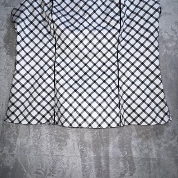 White House Black Market Modern Gingham Back Cutout Blouse Top Size 12 - Picture 3 of 11